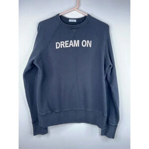 Hiro Clark Dream On Graphic Sweatshirt Black Crew Neck Cotton Size Small